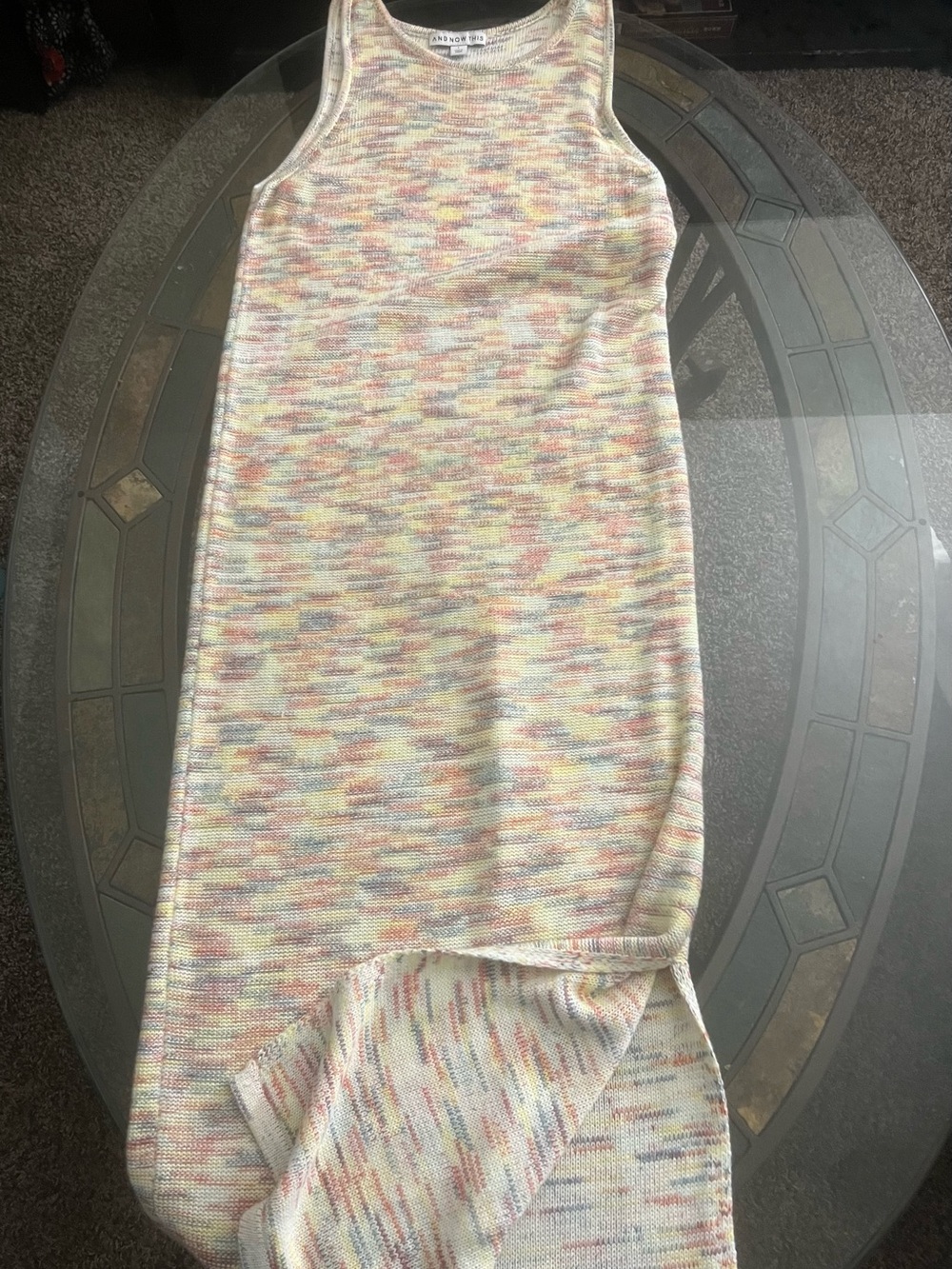Sleeveless Multicolor Knit Maxi Dress - Picture 2 of 4